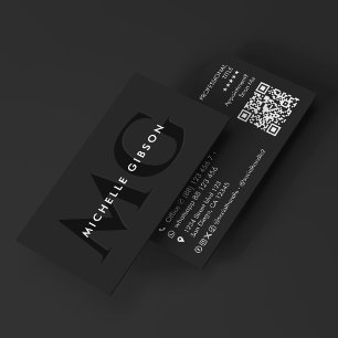 Minimale Initialen Schwarzes Marketing Professiona Visitenkarte