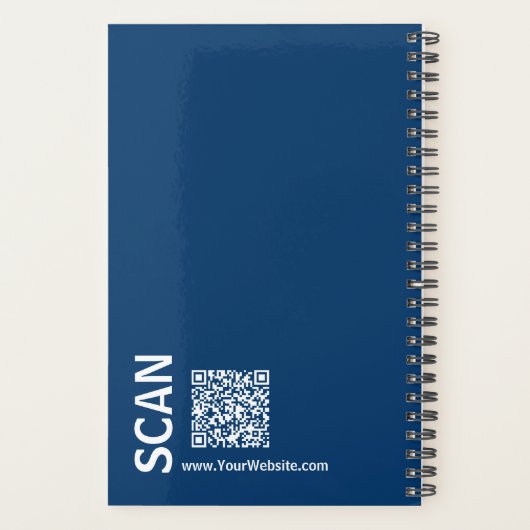 Minimale Initials Black Blue White Termin Planer (Rückseite)