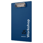 Minimale Initials Black Blue White Workshop Klemmbrett (Links)