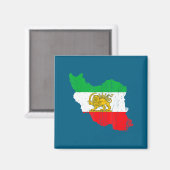 Minimale Iran-Flaggenkarte Löwe Persisch Magnet (Vorderseite/Rückseite)