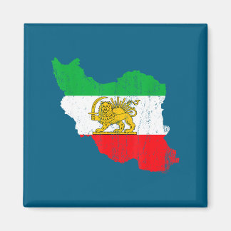 Minimale Iran-Flaggenkarte Löwe Persisch Magnet