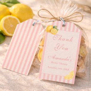 Minimale italienische Pfirsich-Streifen-Limonen Br Geschenkanhänger