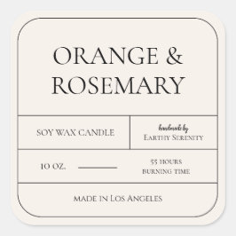 Minimale Ivory-Creme, einfache Kerze Quadratischer Aufkleber