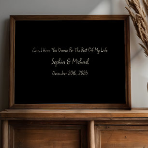 Minimale Jahrestag-Geschenk Individueller Hochzeit Poster