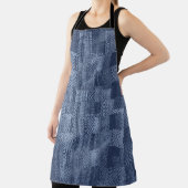 Minimale Jeans-Abstrakt-Memphis-Patchwork Schürze (InSitu)