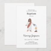 Minimale Jesus-Taufe  Einladung (Vorne/Hinten)