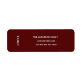 Minimale JOYFUL | Deep Red Holiday-Adresseetikett (Vorne)