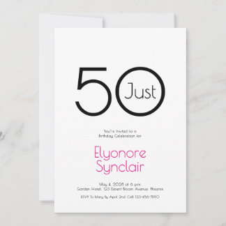 Minimale „Just Fifty“-Einladung zum 50. Geburtstag Einladung