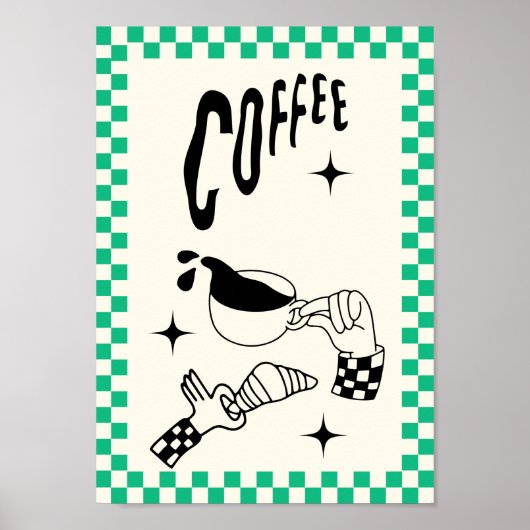 Minimale Kaffee-Wandkunst Poster | Moderne Küche (Vorne)