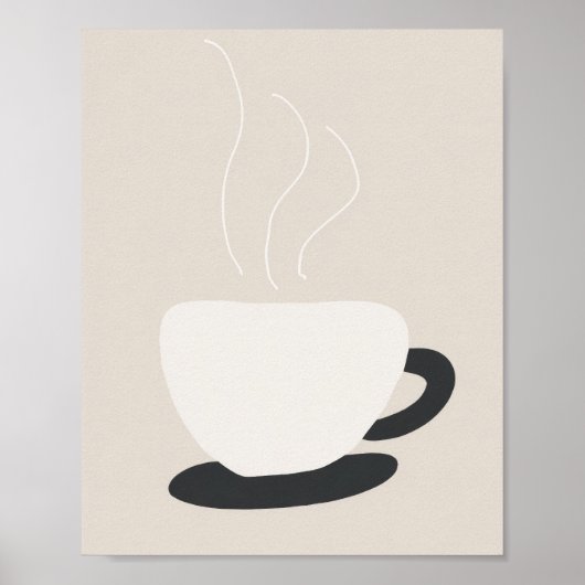 Minimale Kaffeetasse – Moderne neutrale Wandkunst Poster (Vorne)