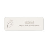 Minimale kakaobraune Monogramm-Hochzeitsadressetik (Vorne)