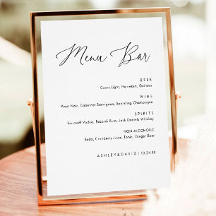 Minimale Kalligrafie - Bar für Hochzeiten und Getr Poster