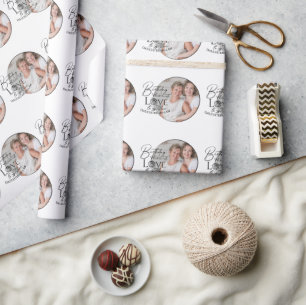 Minimale Kalligrafie-Foto-Geburtstag-Schwiegertoch Geschenkpapier