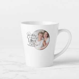 Minimale Kalligrafie-Foto-Geburtstag-Schwiegertoch Milchtasse