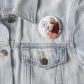 Minimale Kalligrafie-Foto-Geburtstags-Enkelin Button (Beispiel)