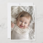 Minimale Kalligrafie Gold Säugling Taufen Foto Einladung (Rückseite)