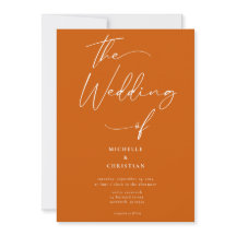 Minimale Kalligrafie Script Burnt Orange Wedding