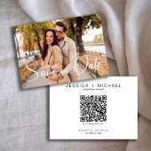 Minimale Kalligrafie-Script-Foto mit QR-Code Save The Date