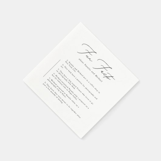 Minimale Kalligrafie Script Funny Fun Fakten Hochz Serviette (Ecke)