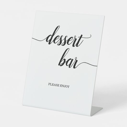 Minimale Kalligrafie Script Wedding Dessert Bar Sockelschild (Vorderseite)