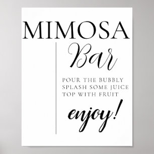 Minimale Kalligrafie-Textschrift Mimosa-Bar-Schild Poster