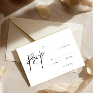 Minimale Kalligrafie-Typo-Hochzeit  RSVP Karte