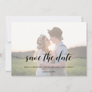 Minimale kalligrafische Schrift Hochzeit verblasen Save The Date