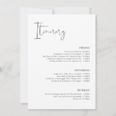 Minimale Kalligraphie Bachelorette Wochenende Einladung (Rückseite)