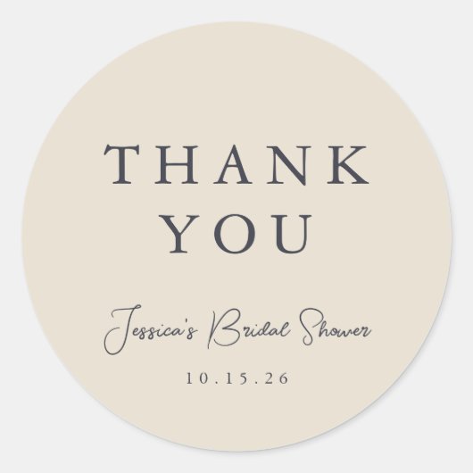 Minimale Kalligraphie Elfenbeinküste Brautparty Vi Runder Aufkleber (Vorderseite)