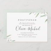 Minimale Kalligraphie Hochzeitsaufschub Einladung (Vorne/Hinten)