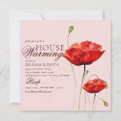 Minimale Kalligraphie und Rose Hauswärmung Einladung (Vorderseite)