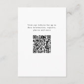 Minimale kalligraphische Hochzeitdetails Begleitkarte (Rückseite)