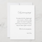 Minimale kalligraphische Hochzeiten Fotos Danke Ka (Rückseite)