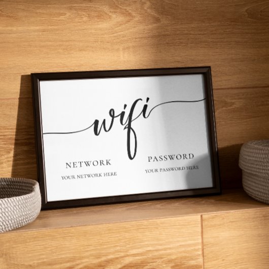 Minimale kalligraphische WiFi-Kennwortsignatur Fotodruck