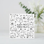 Minimale Katzen-Doodle-Dankeskarten (Stehend Vorderseite)