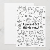 Minimale Katzen-Doodle-Dankeskarten Dankeskarte (Vorne/Hinten)