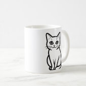Minimale Katzensilhouette-Tasse Kaffeetasse (VorderseiteRechts)