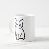 Minimale Katzensilhouette-Tasse Kaffeetasse (Vorderseite Links)