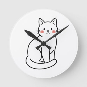 Minimale Katzenwanduhr – Süßes einfaches Katzen-De Runde Wanduhr