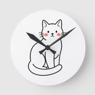 Minimale Katzenwanduhr – Süßes einfaches Katzen-De Runde Wanduhr