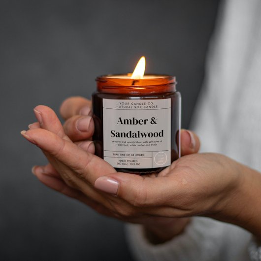 Minimale Kerzen-Label-Vorlage Anpassbare Beschrift Quadratischer Aufkleber