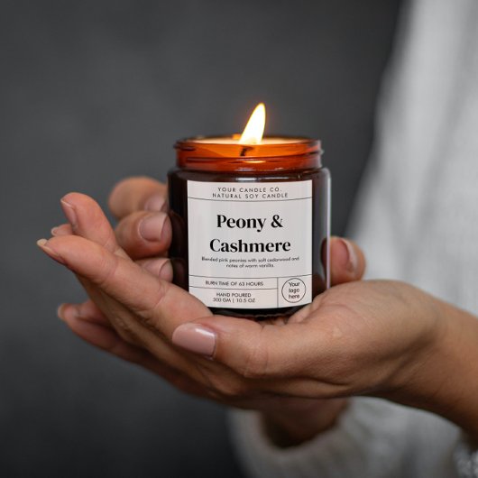 Minimale Kerzen-Label-Vorlage Anpassbare Beschrift Quadratischer Aufkleber