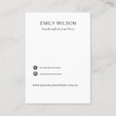 Minimale Kiefernspinnerfolie Visitenkarte (Rückseite)