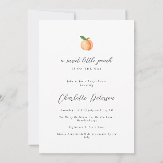 Minimale Kinderdusche Einladung (Vorderseite)