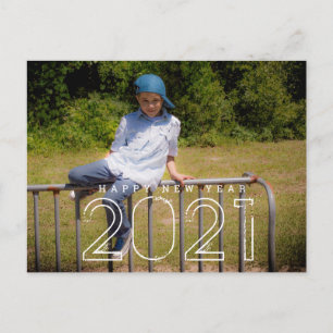 Minimale Kinders Foto zum neuen Jahr 2021 Postkarte