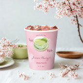 Minimale Kirschblüten-Rosa-Matcha-Brautjungfernpar Pappbecher