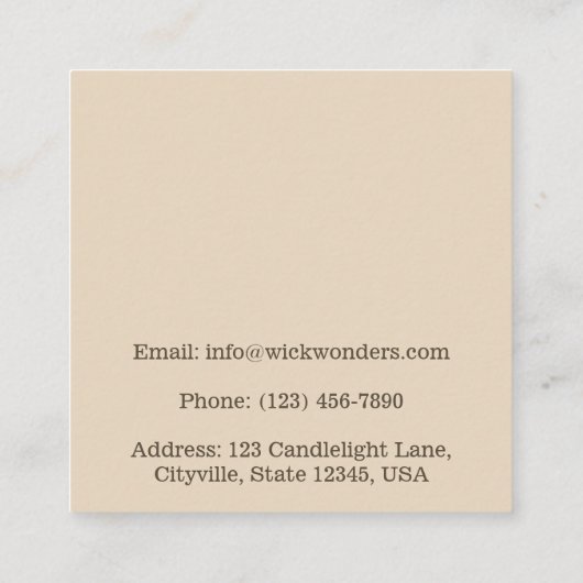 Minimale klassische Apothekerkkerze Quadratische Visitenkarte (Rückseite)