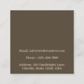 Minimale klassische Apothekerkkerze Quadratische Visitenkarte (Rückseite)