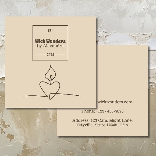 Minimale klassische Apothekerkkerze Quadratische Visitenkarte