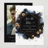 Minimale klassische Celestial-Hochzeit Save The Date (Vorne/Hinten)